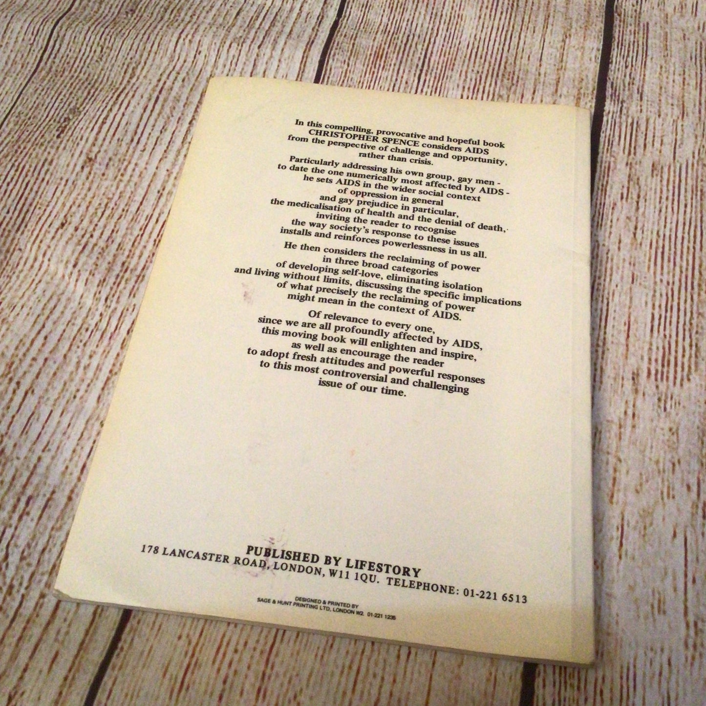 AIDS: Time to Reclaim Our Power by Christopher Spence (published by Lifestory)