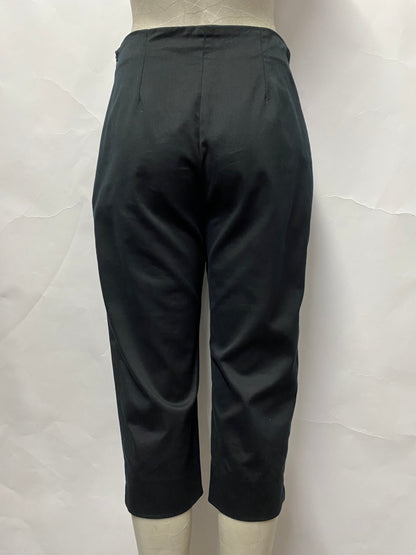 Agnes B Black Cotton Capri Pants 40