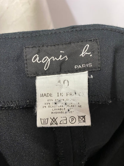 Agnes B Black Cotton Capri Pants 40