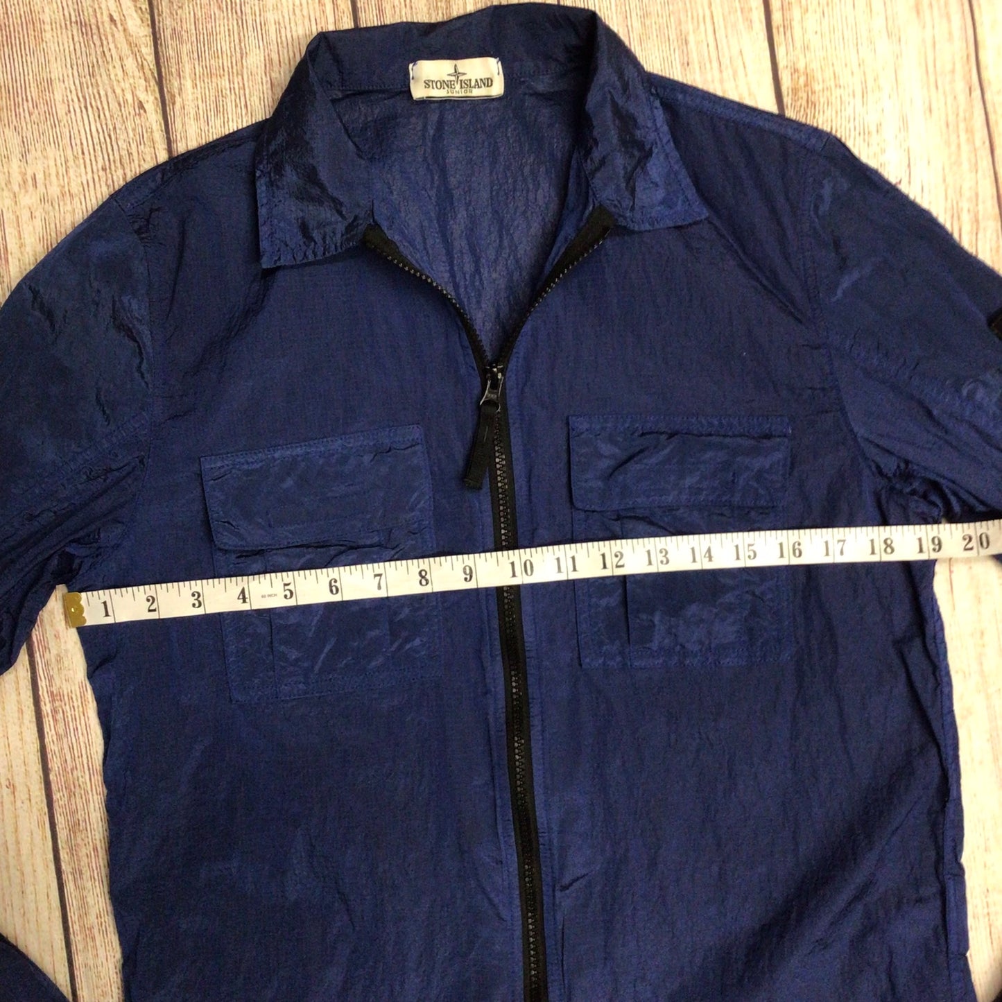 Stone Island Junior Dark Blue Full Zip Overshirt Jacket Size 14 yrs