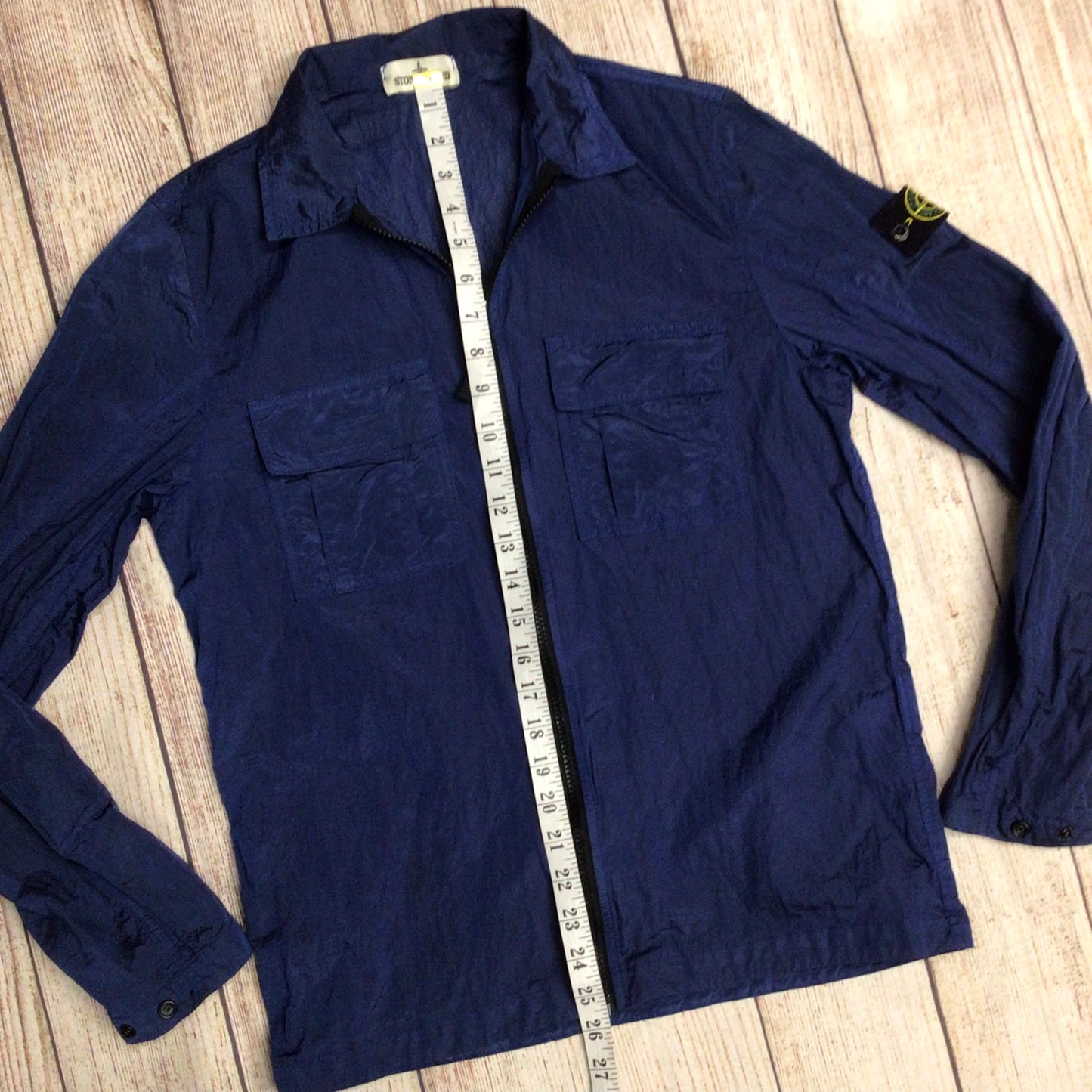 Stone Island Junior Dark Blue Full Zip Overshirt Jacket Size 14 yrs