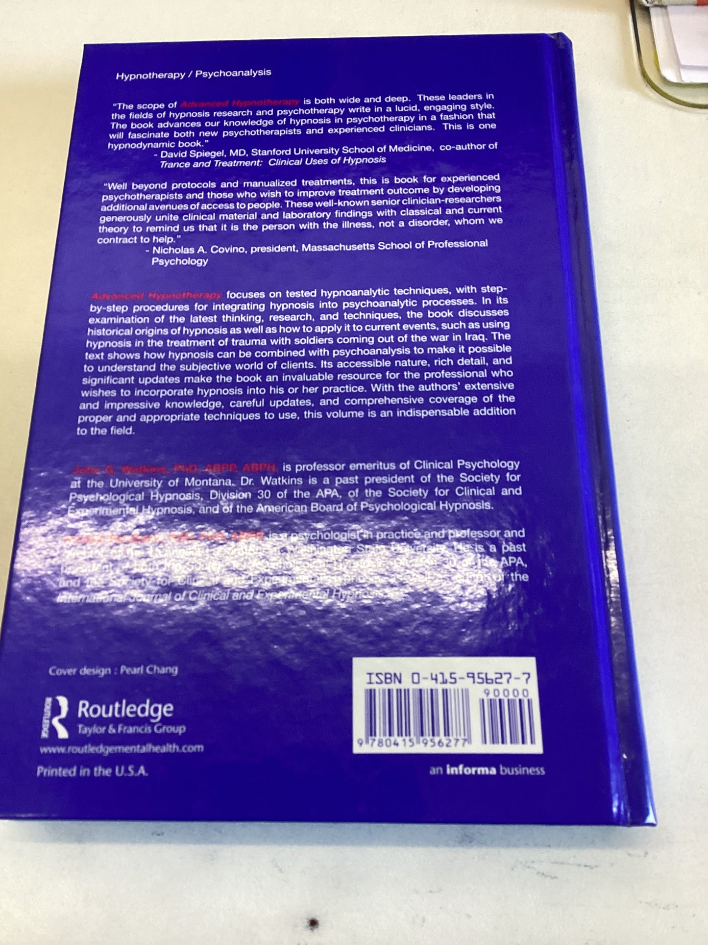 Advanced Hypnotherapy Hypnotherapy Techniques John Watkins Arreed Barabasz