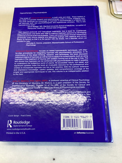 Advanced Hypnotherapy Hypnotherapy Techniques John Watkins Arreed Barabasz