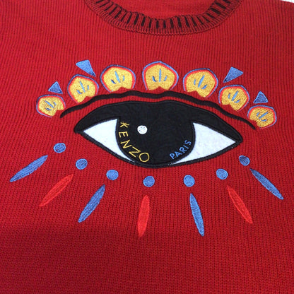 Kenzo Red Embroidered Big Eye Jumper Size XS