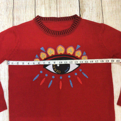 Kenzo Red Embroidered Big Eye Jumper Size XS