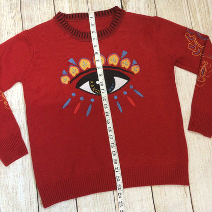 Kenzo Red Embroidered Big Eye Jumper Size XS