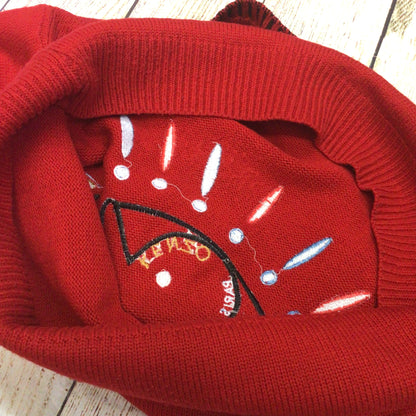 Kenzo Red Embroidered Big Eye Jumper Size XS