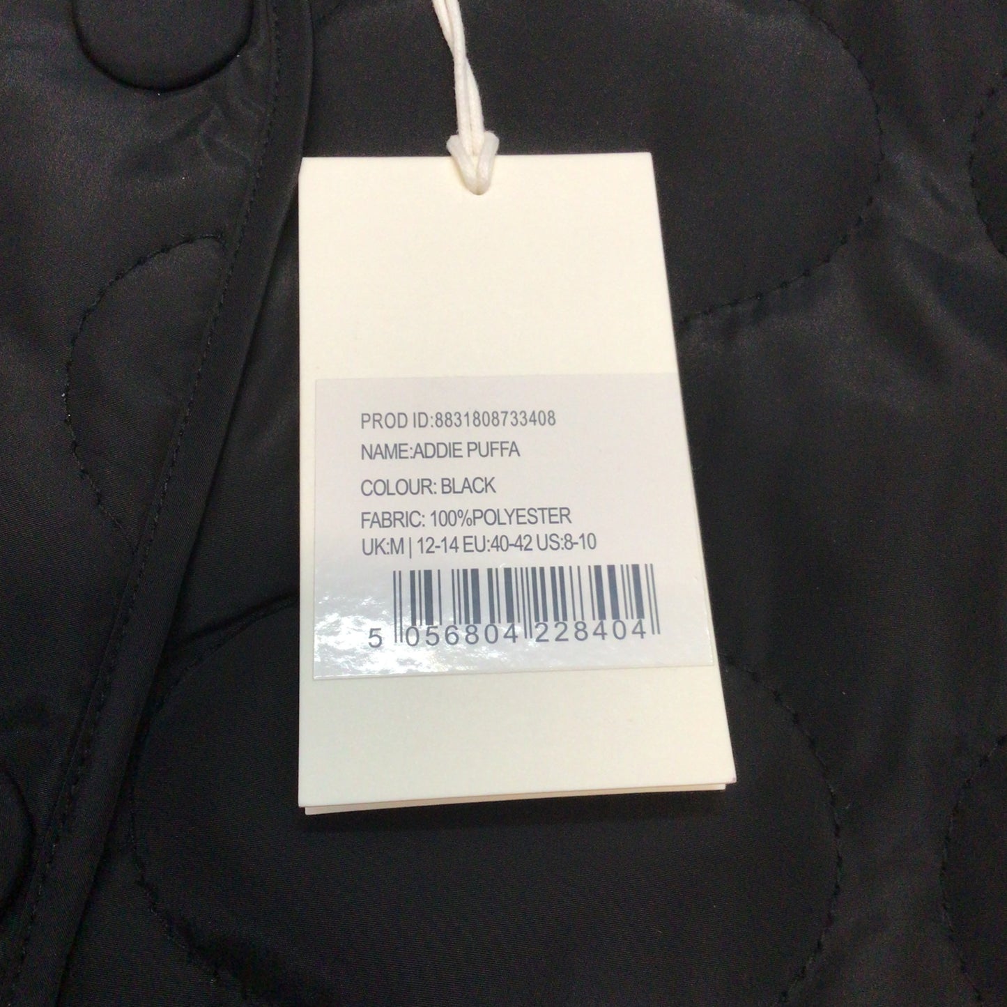 BNWT Omnes Black Addie Puffa Quilted Jacket Size M (12-14)