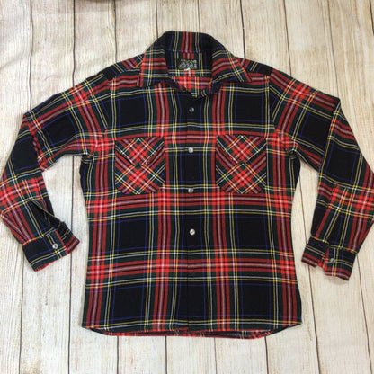 Vintage Moac Red Tartan Plaid Shirt Size L (42cm, 16.5 inches)