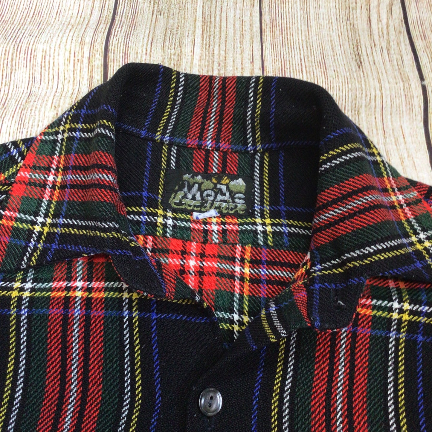 Vintage Moac Red Tartan Plaid Shirt Size L (42cm, 16.5 inches)