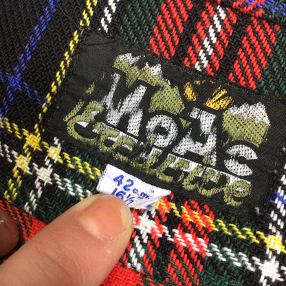 Vintage Moac Red Tartan Plaid Shirt Size L (42cm, 16.5 inches)