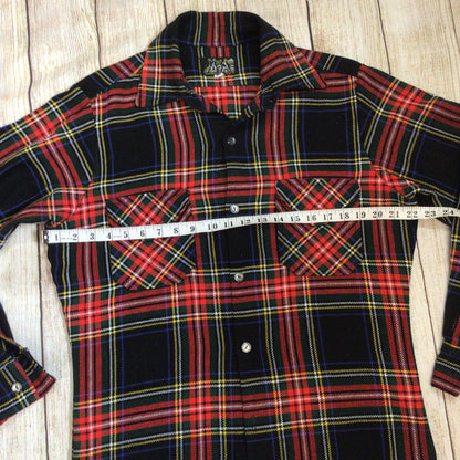 Vintage Moac Red Tartan Plaid Shirt Size L (42cm, 16.5 inches)