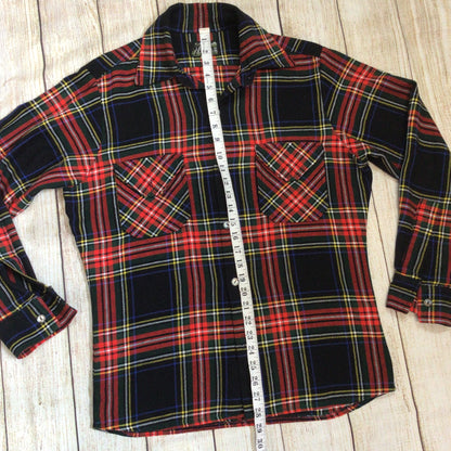 Vintage Moac Red Tartan Plaid Shirt Size L (42cm, 16.5 inches)