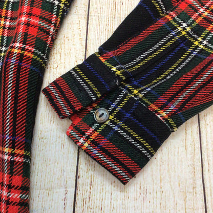 Vintage Moac Red Tartan Plaid Shirt Size L (42cm, 16.5 inches)