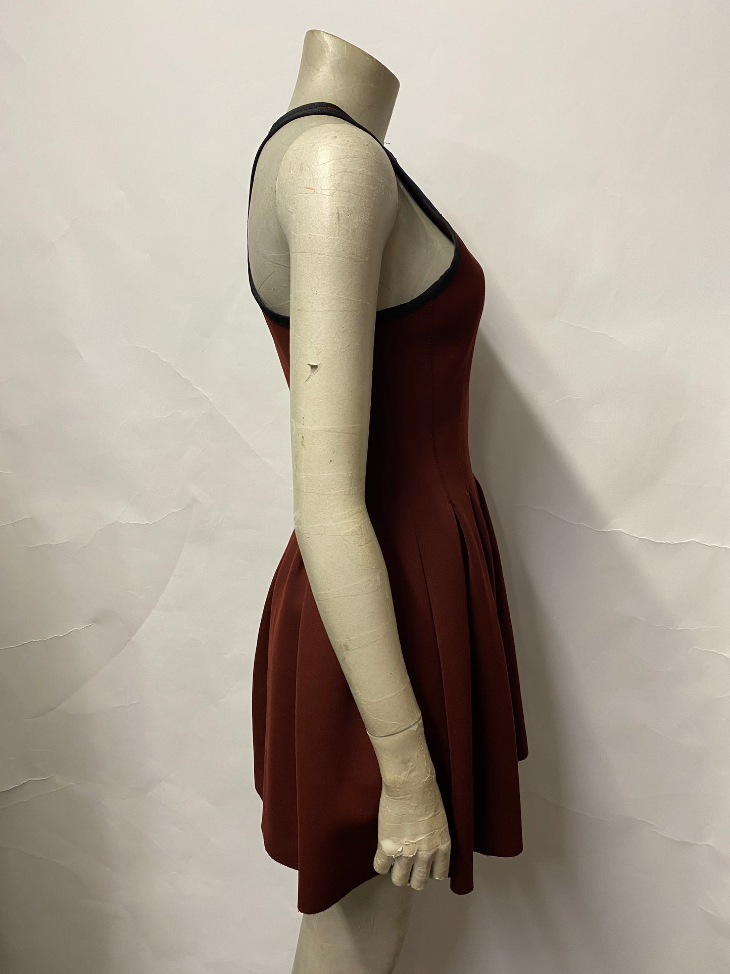 T by Alexander Wang Burgundy Racer Back Scuba Skater Dress Small