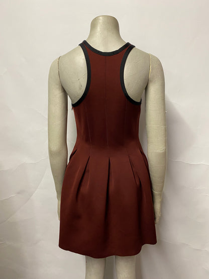 T by Alexander Wang Burgundy Racer Back Scuba Skater Dress Small