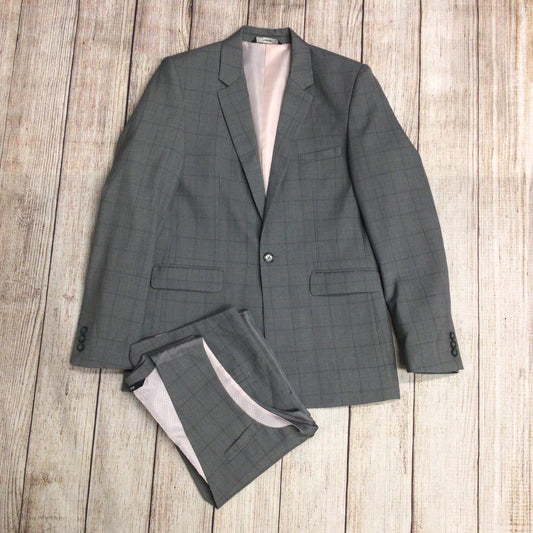 George Grey Checked 2 Piece Suit (Jacket, Waistcoat) Size 13-14 yrs