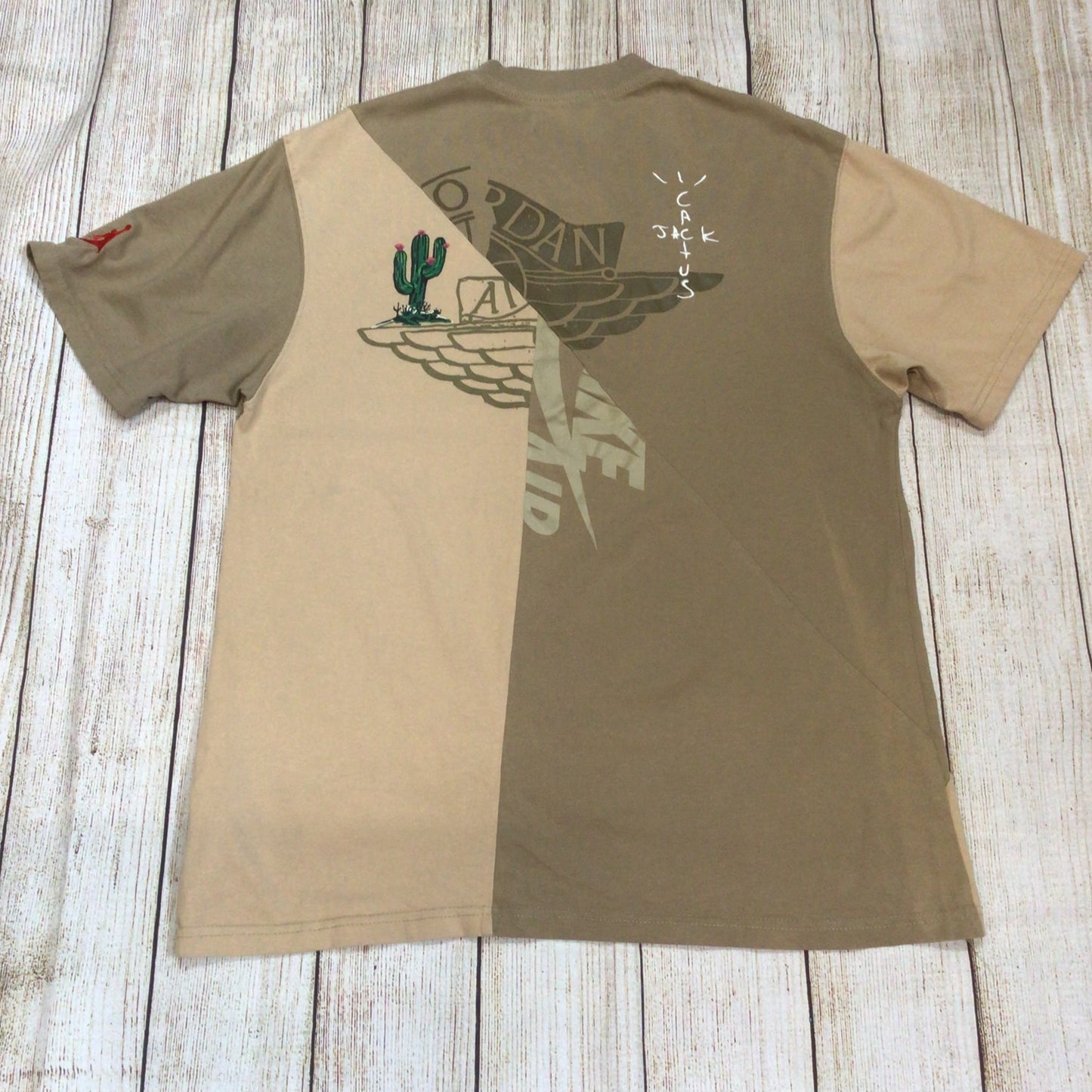 Nike Air Jordan x Cactus Jack Brown TShirt Top Size L