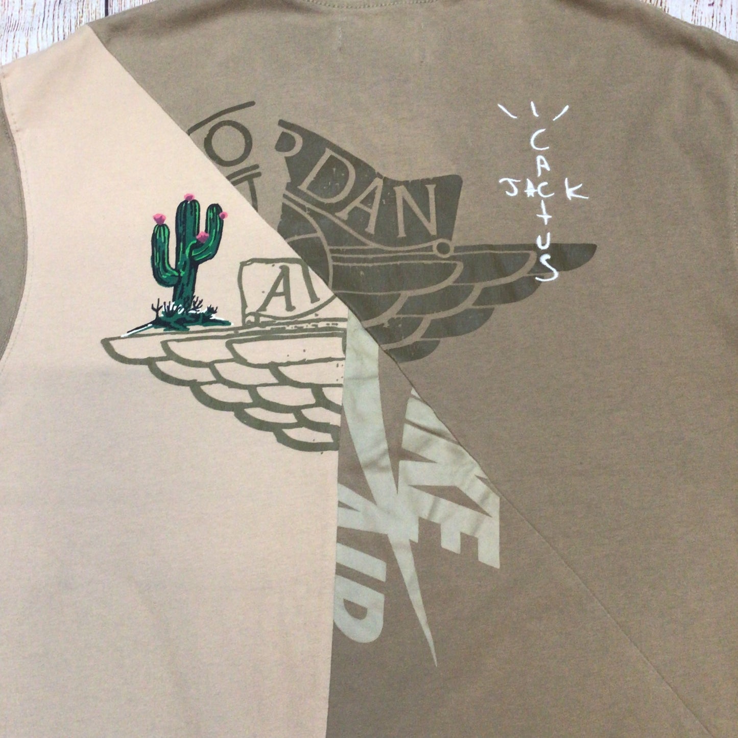 Nike Air Jordan x Cactus Jack Brown TShirt Top Size L