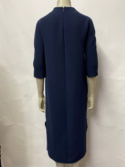 COS Navy Mid Length Sleeve Work Dress 34/6