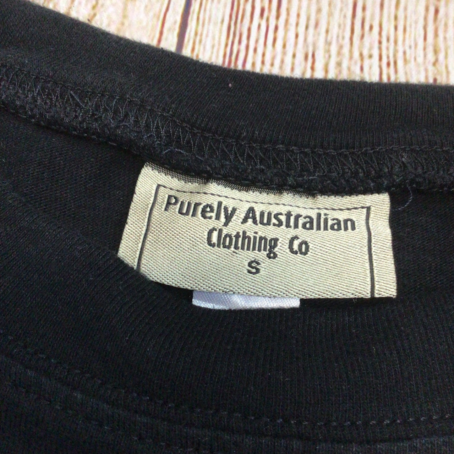Purely Australian Clothing Black 100% Cotton Kangaroo TShirt Top Size S
