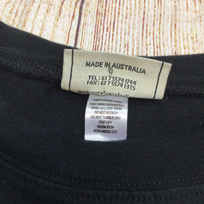 Purely Australian Clothing Black 100% Cotton Kangaroo TShirt Top Size S