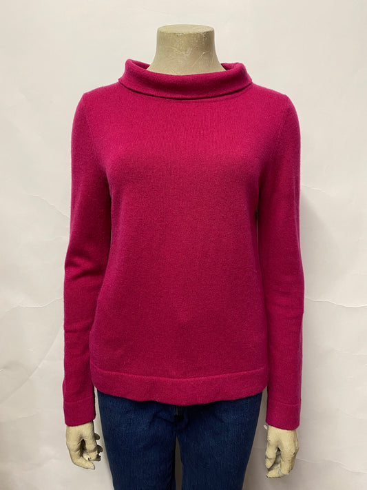 Hobbs Pink Merino and Cashmere Roll Neck Jumper Small