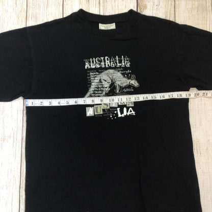 Purely Australian Clothing Black 100% Cotton Kangaroo TShirt Top Size S