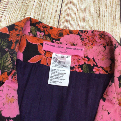 Valentine Gauthier Paris Pink Floral Blazer Jacket Size M