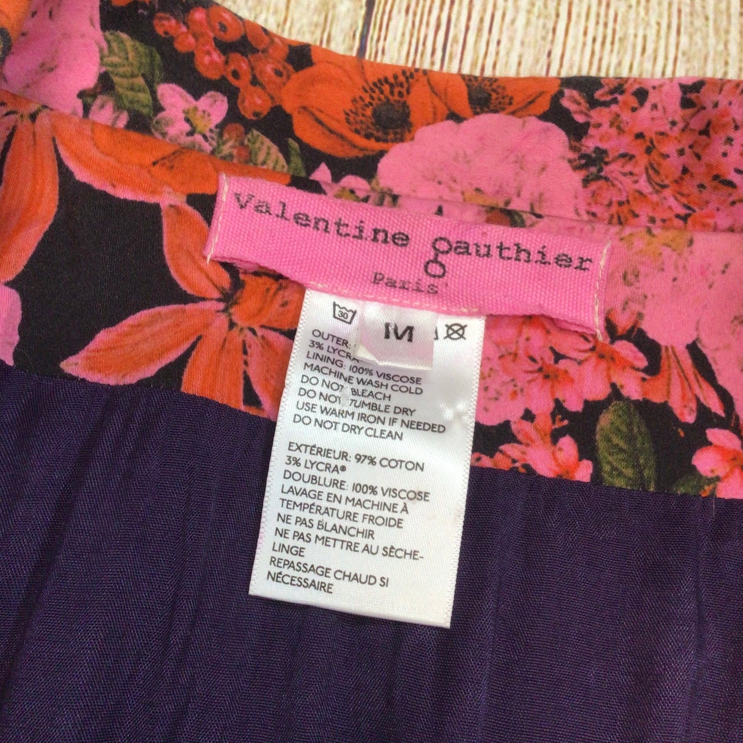 Valentine Gauthier Paris Pink Floral Blazer Jacket Size M