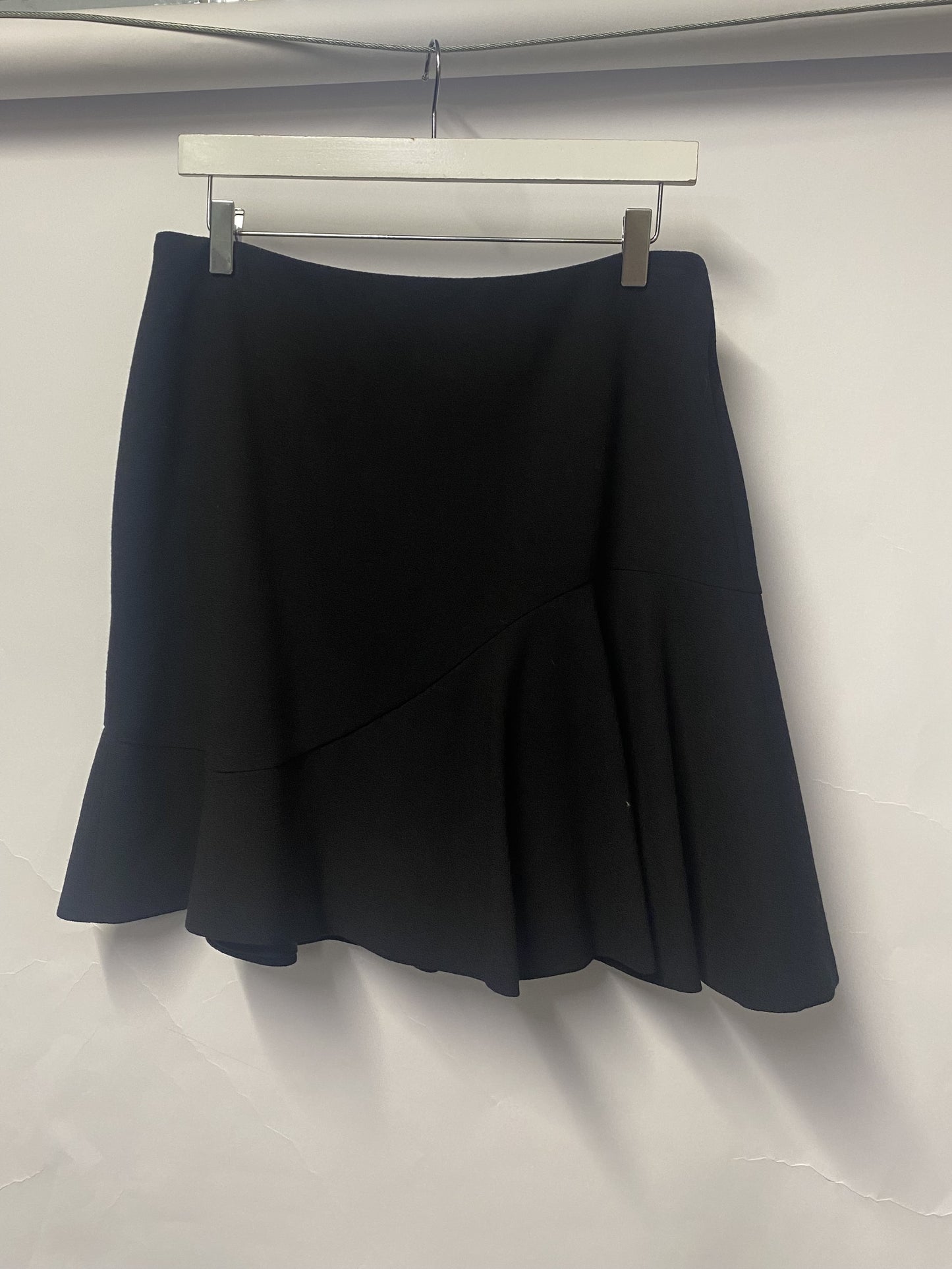 Alexander McQueen Black Wool Ruffled Mini Skirt 44/12