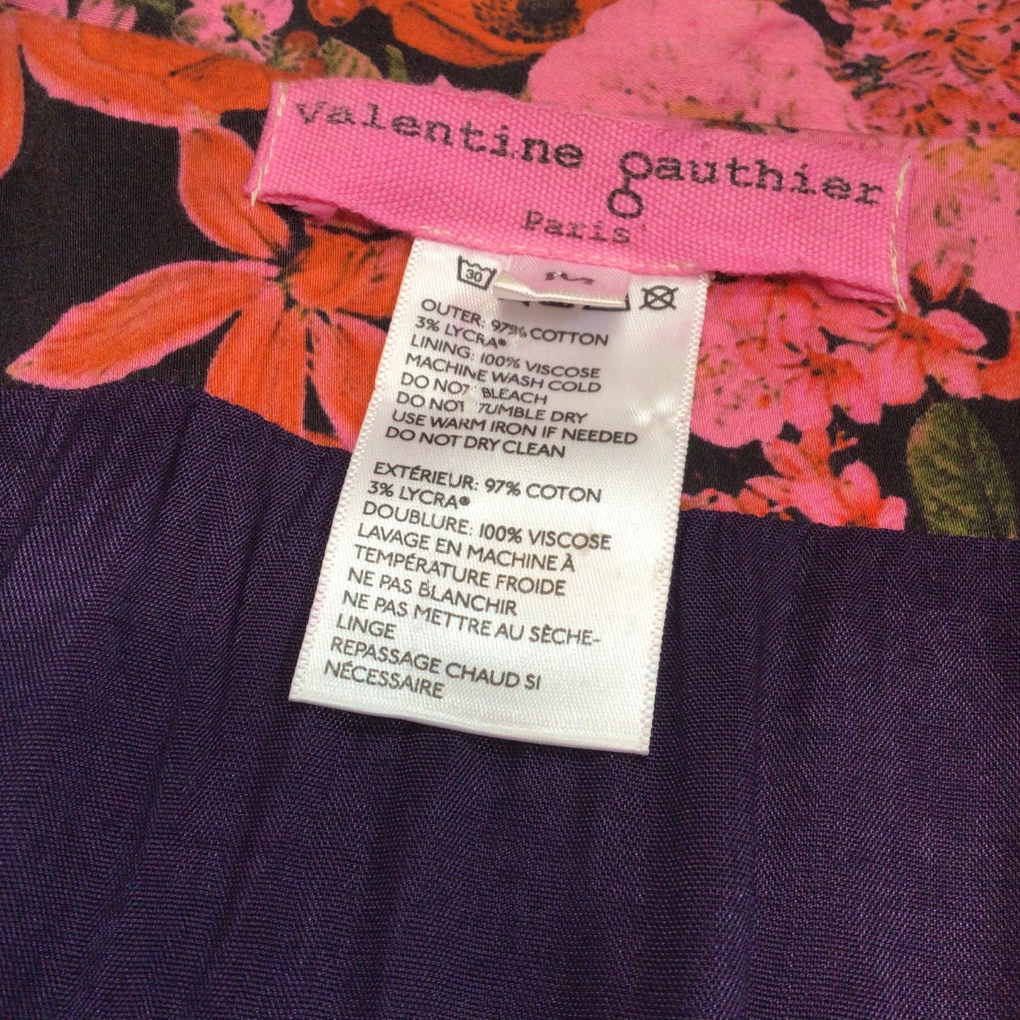 Valentine Gauthier Paris Pink Floral Blazer Jacket Size M