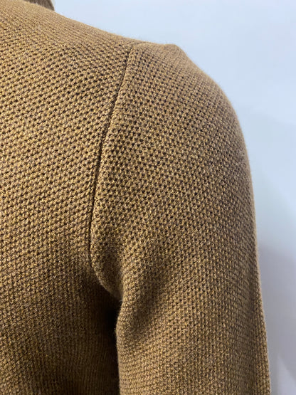 Massimo Dutti Brown Cotton and Silk Blend Quarter Zip Jumper Medium NWOT