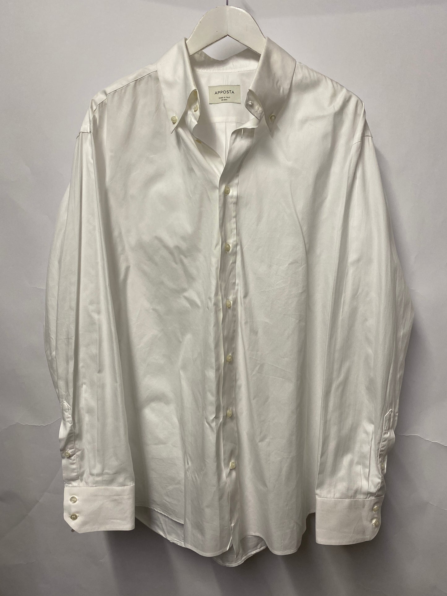 Apposta White Button Down Custom Fit Cotton Shirt XXL