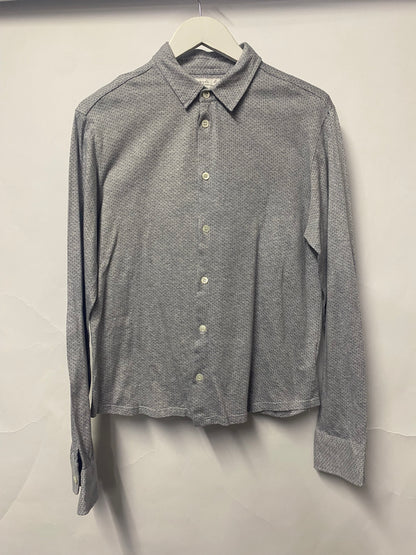 Agnes b Homme Grey Polka Dot Cotton Stretch Shirt Small/1