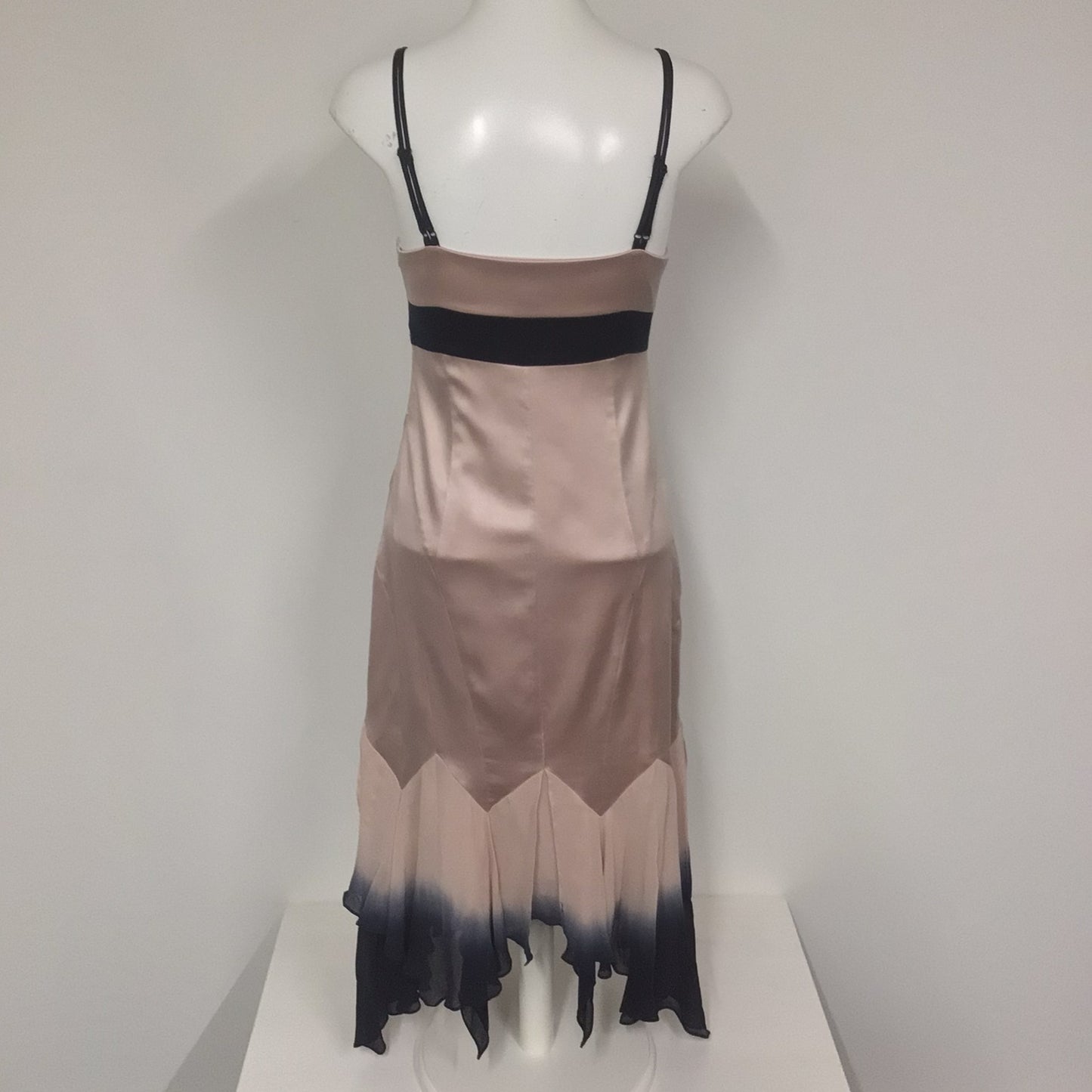 Karen Millen Pink & Blue Jewelled Silk Blend Strappy Dress Size 12