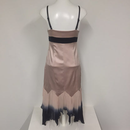 Karen Millen Pink & Blue Jewelled Silk Blend Strappy Dress Size 12