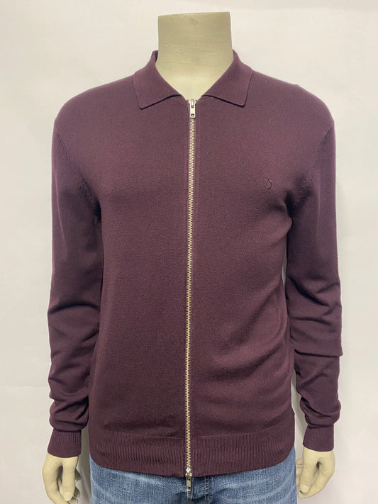 Peter Werth Burgundy Full Zip Cooper Cardigan Medium BNWT