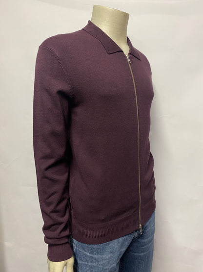 Peter Werth Burgundy Full Zip Cooper Cardigan Medium BNWT