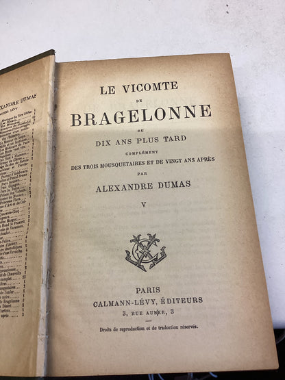 Dumas Vicomte de Brafelonne  Volumes 1 to V1 in Three Books