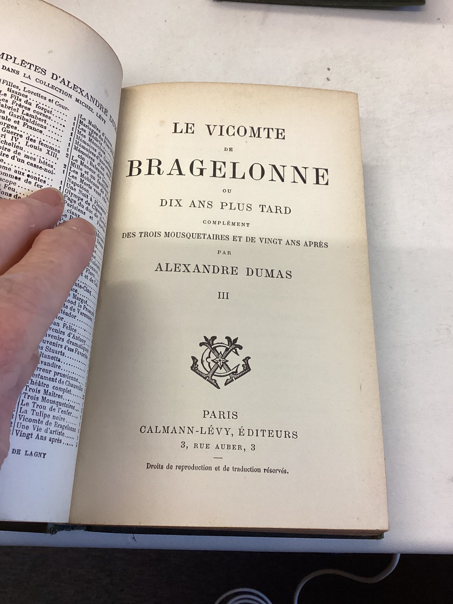 Dumas Vicomte de Brafelonne  Volumes 1 to V1 in Three Books