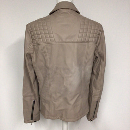 AllSaints Light Pink/Taupe Leather Biker Jacket Size M