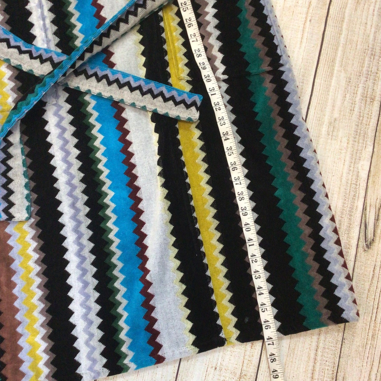Missoni Multicoloured Zigzag Cotton Hooded Bath Robe Dressing Gown