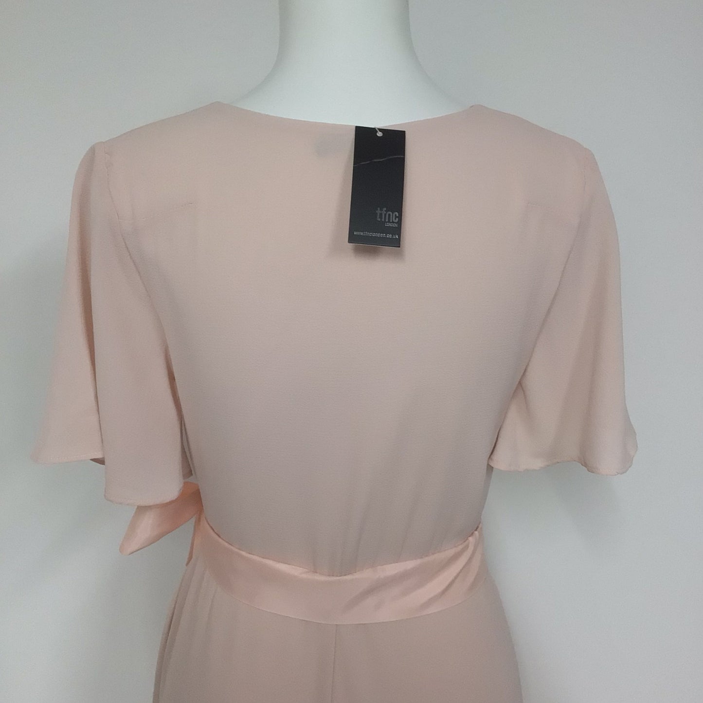 BNWT TFNC Peach Blush Pink Wrap Maxi Dress Size 8