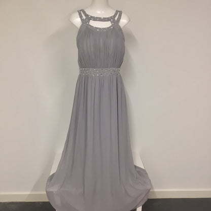 BNWT Quiz Grey Chiffon High Neck Maxi Dress RRP Size 20