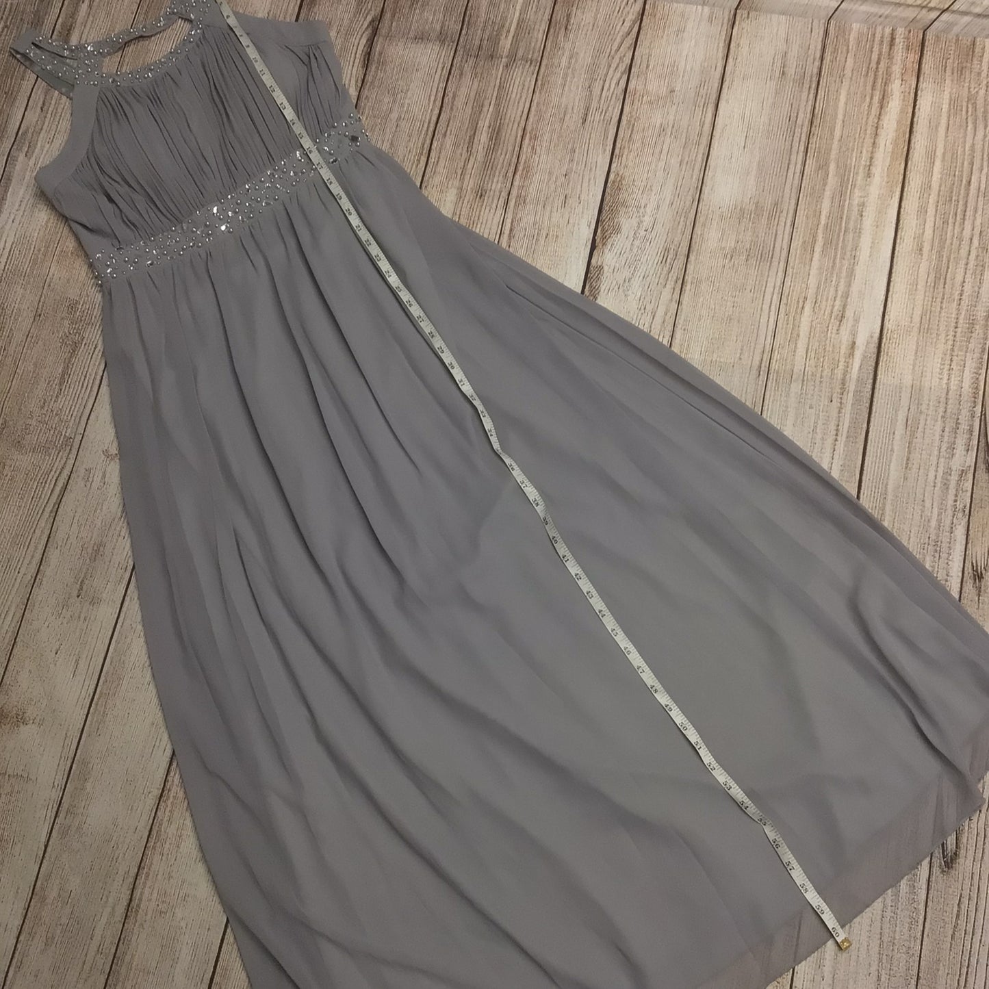 BNWT Quiz Grey Chiffon High Neck Maxi Dress RRP Size 20