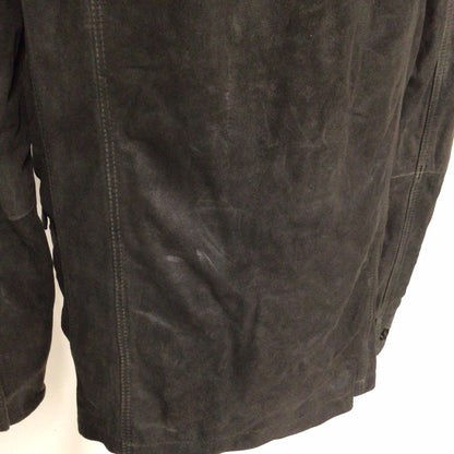 AllSaints Green/Grey Leather Coat w/Brown Corduroy Size M