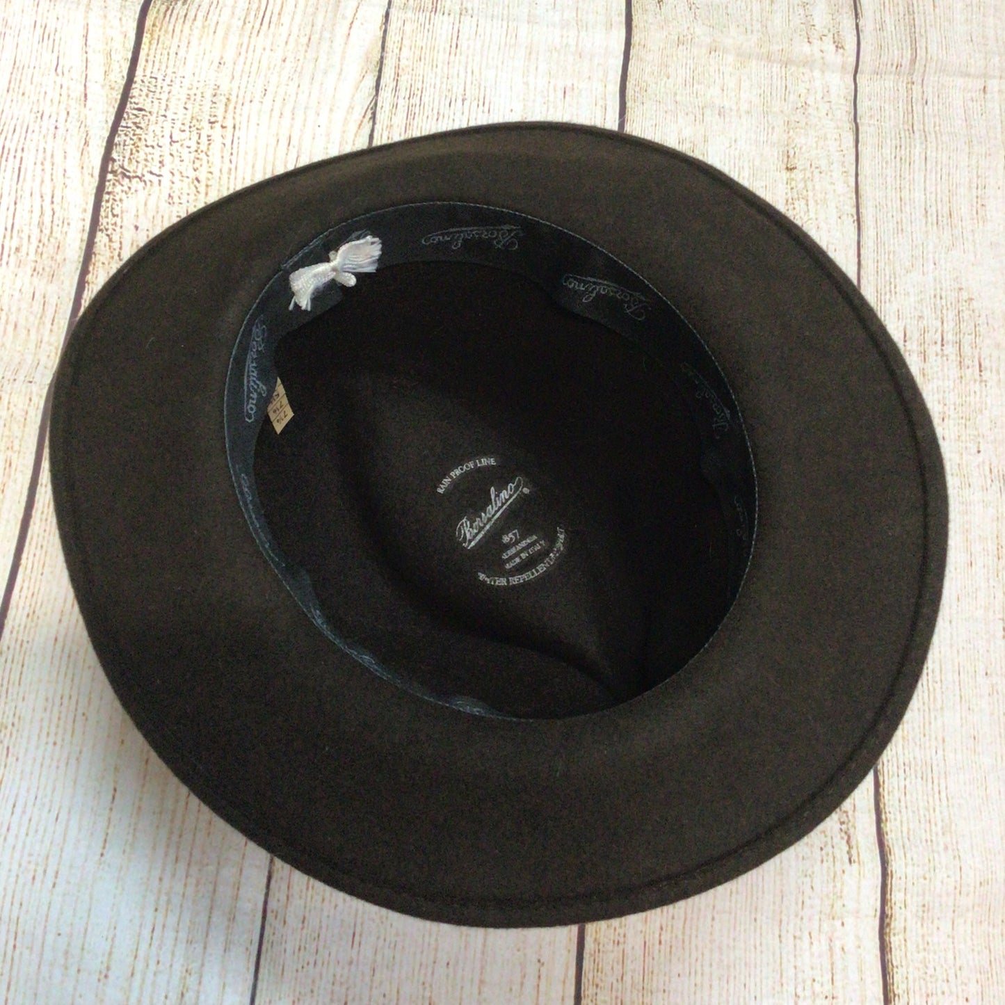 Borsalino Alessandria 1857 Brown Wide Brim Hat Size 7 1/4-7 1/8-5 1/2-58