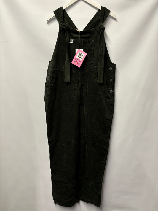 Lucy & Yak - Easton - Corduroy Dungarees in Dark Olive Green 30R BNWT