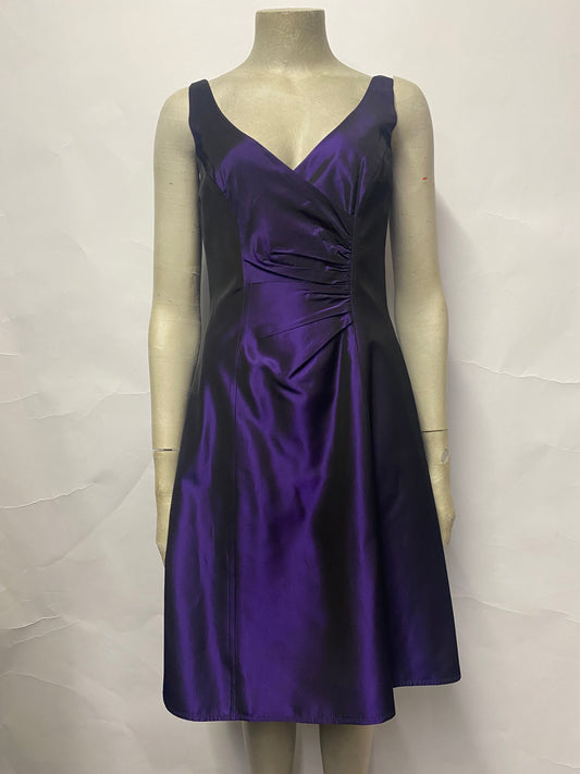 Debut Purple A-line Ruched Occasion Dress 8